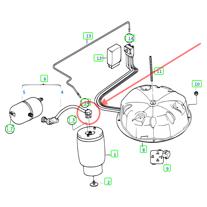 BMW E39 E53 Sikringsklips luftbelg