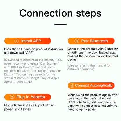 OBDII ELM327 adapter til bil via iOS eller Android