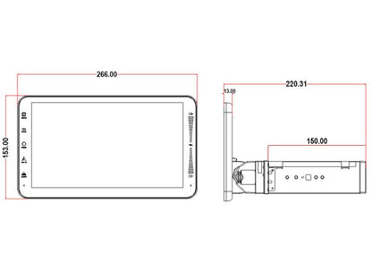 Universal 1DIN ANDROID spiller med 10.1" skjerm