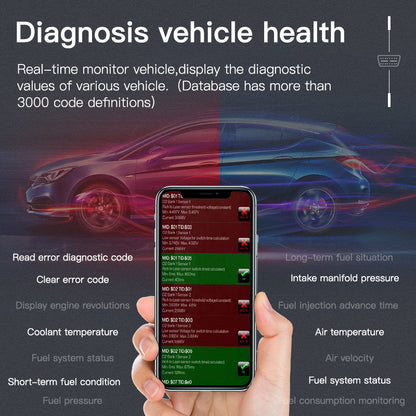 OBDII ELM327 adapter til bil via iOS eller Android