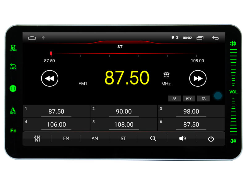 Universal 1DIN ANDROID spiller med 10.1" skjerm
