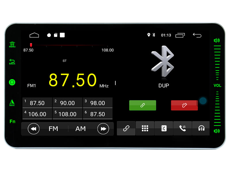 Universal 1DIN ANDROID spiller med 10.1" skjerm